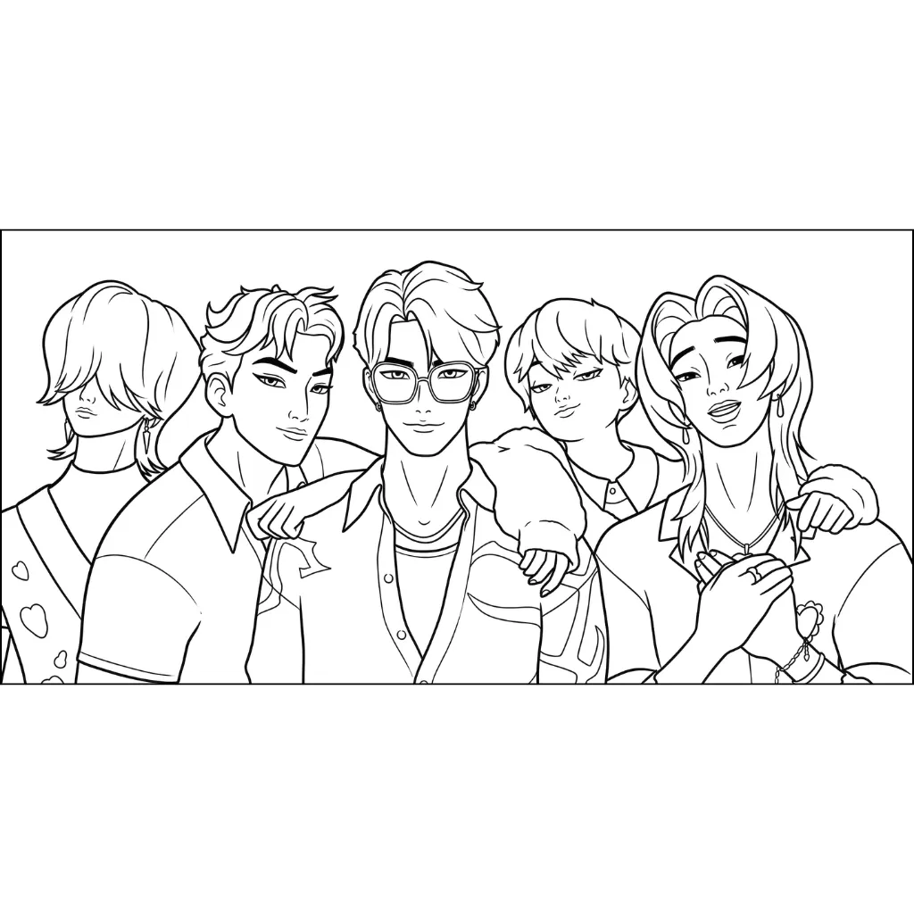 KPop Demon Hunters 20 para colorear y dibujos