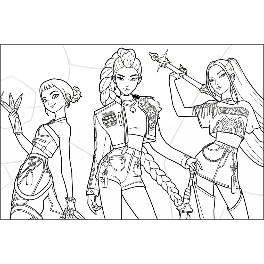 KPop Demon Hunters 21 para colorear para niño para imprimir gratis