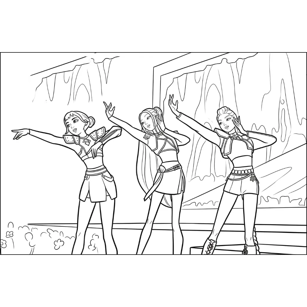 KPop Demon Hunters 4 para colorear para niños para descargar