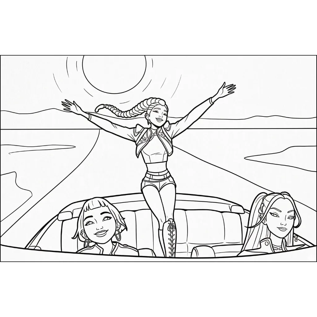 KPop Demon Hunters 5 para colorear para niño de 2 años