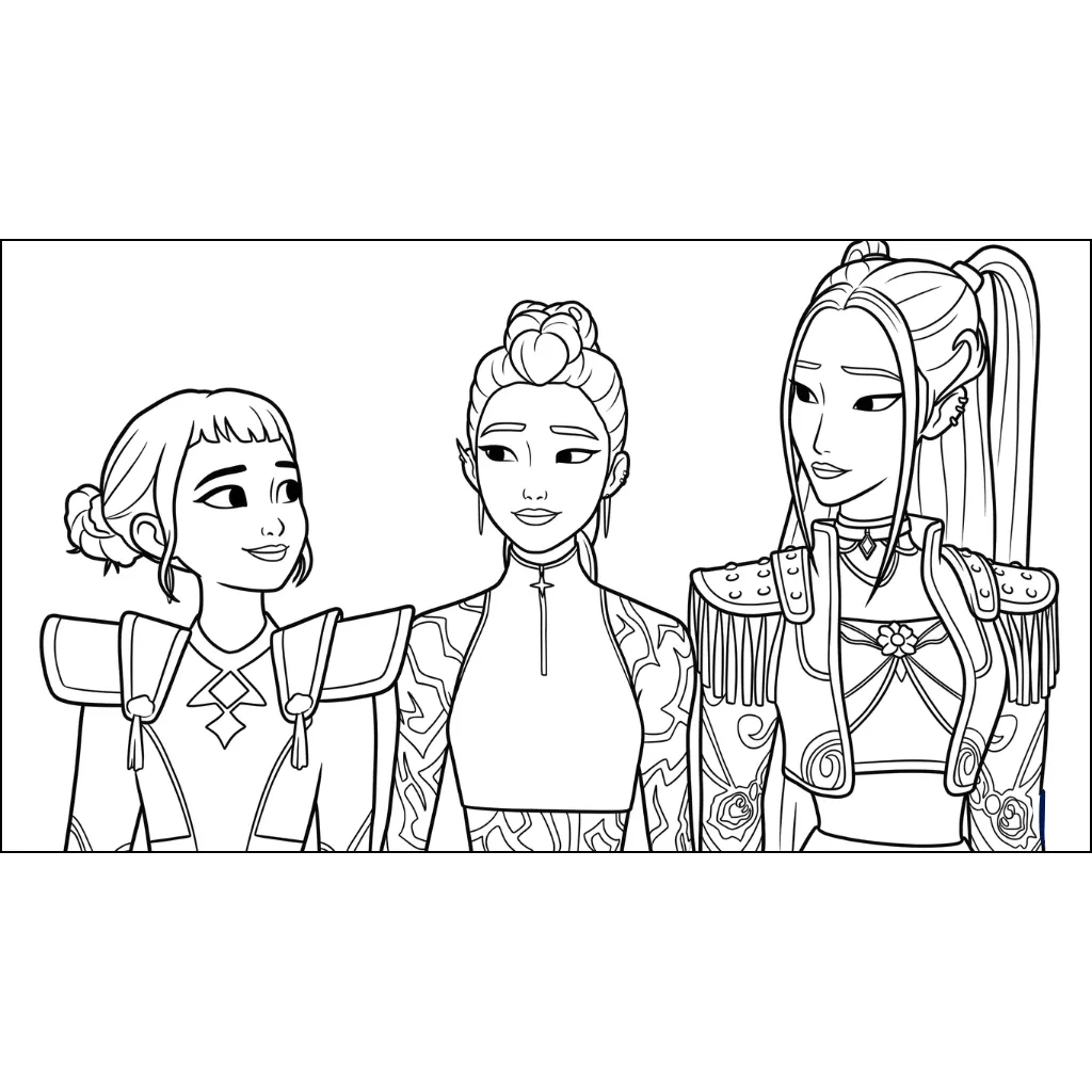 KPop Demon Hunters 6 para colorear para niño de 4 años