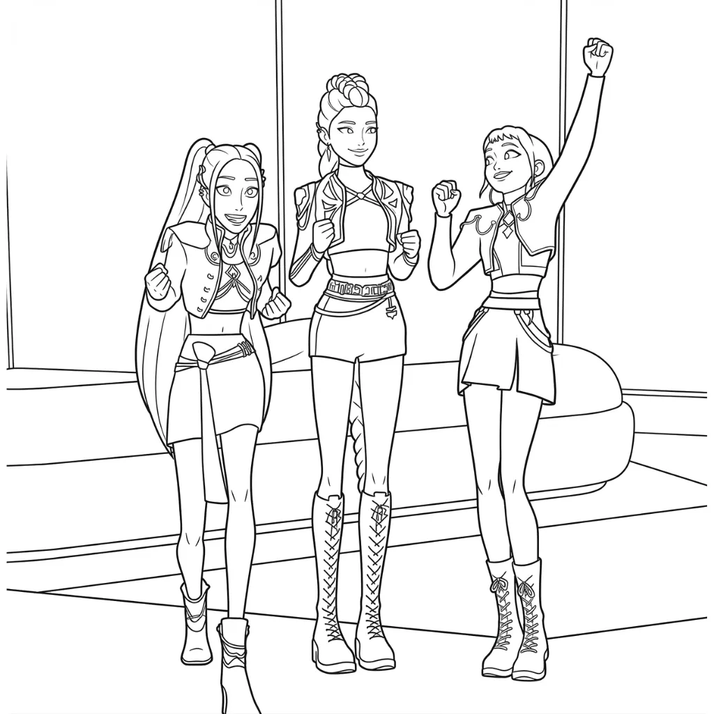 KPop Demon Hunters 7 para colorear para niño gratis