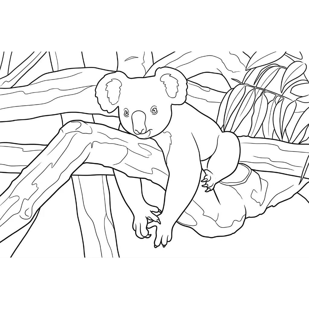 Koala 1 para colorear para niños para imprimir