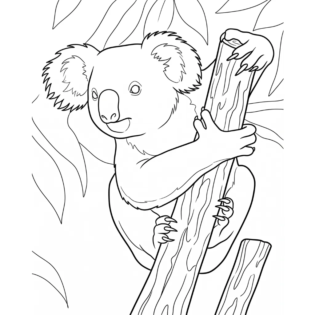 Koala 10 para colorear y recortar para imprimir