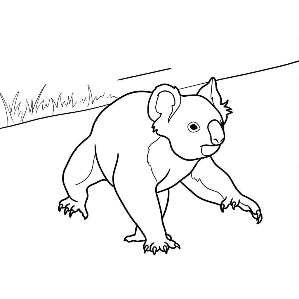 Koala 11 para colorear para imprimir para niño de 3 años