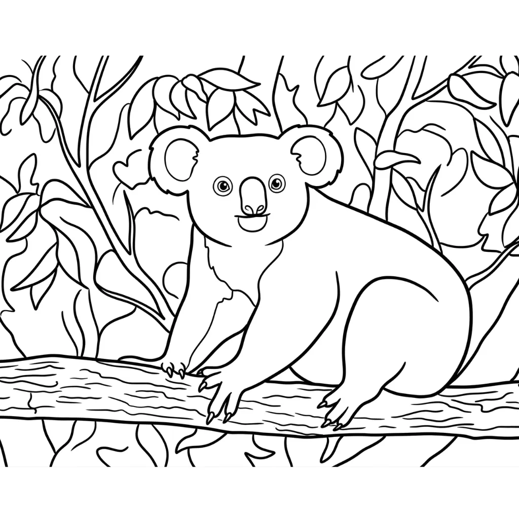 Koala 16 para colorear para imprimir para niño de 7 años