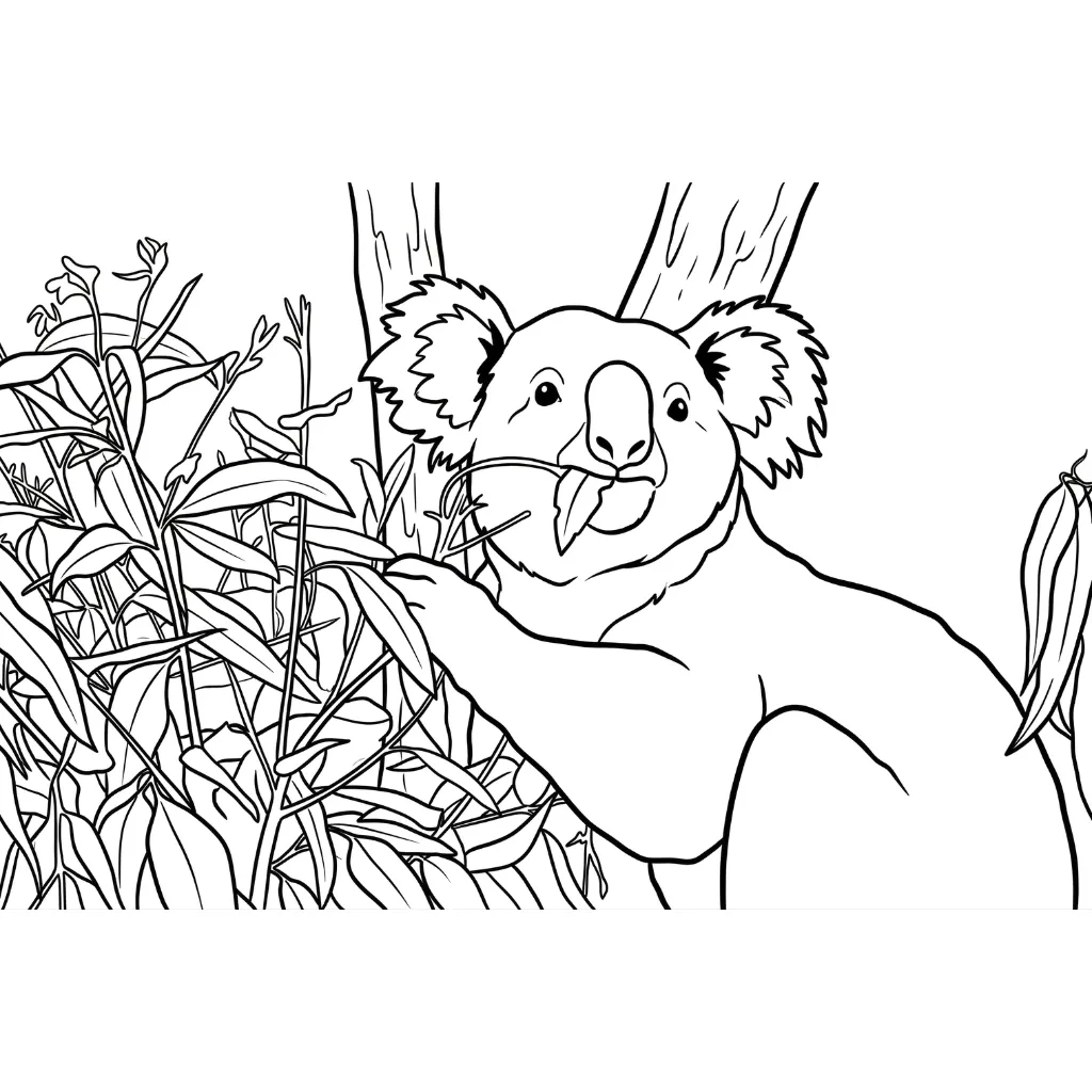 Koala 20 para colorear gratis en línea