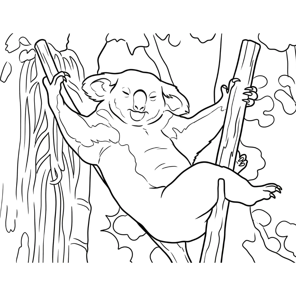 Koala 7 para colorear y dibujo para imprimir