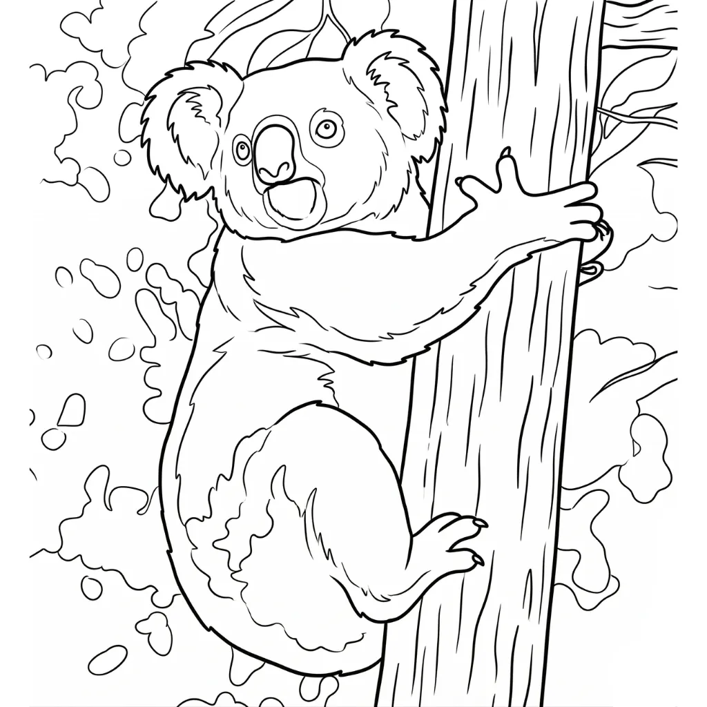 Koala 8 para colorear para imprimir para niño de 9 años