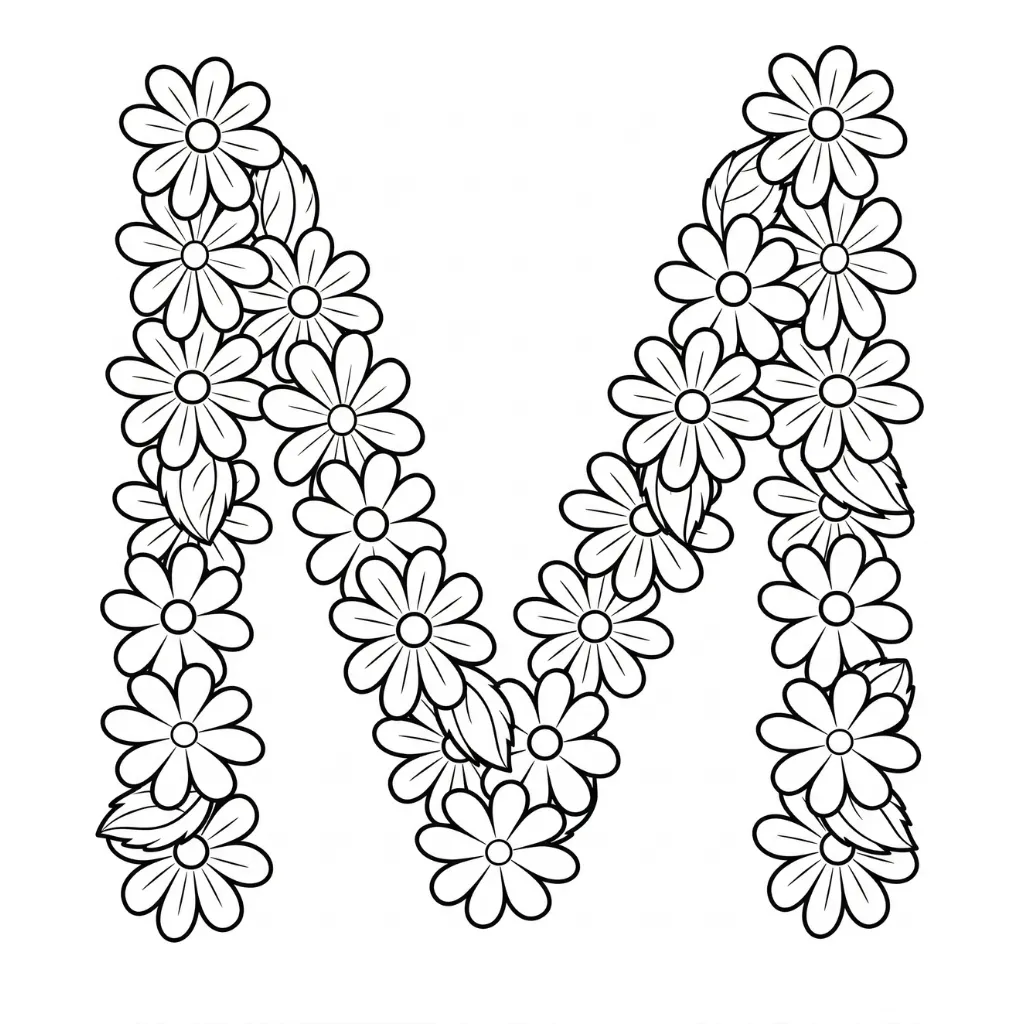 Letras Primavera 10 para colorear para niño de 4 años