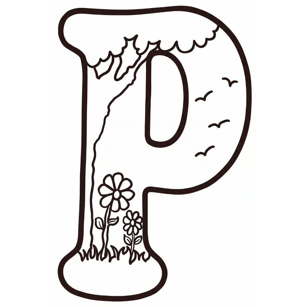 Letras Primavera 17 para colorear para primaria