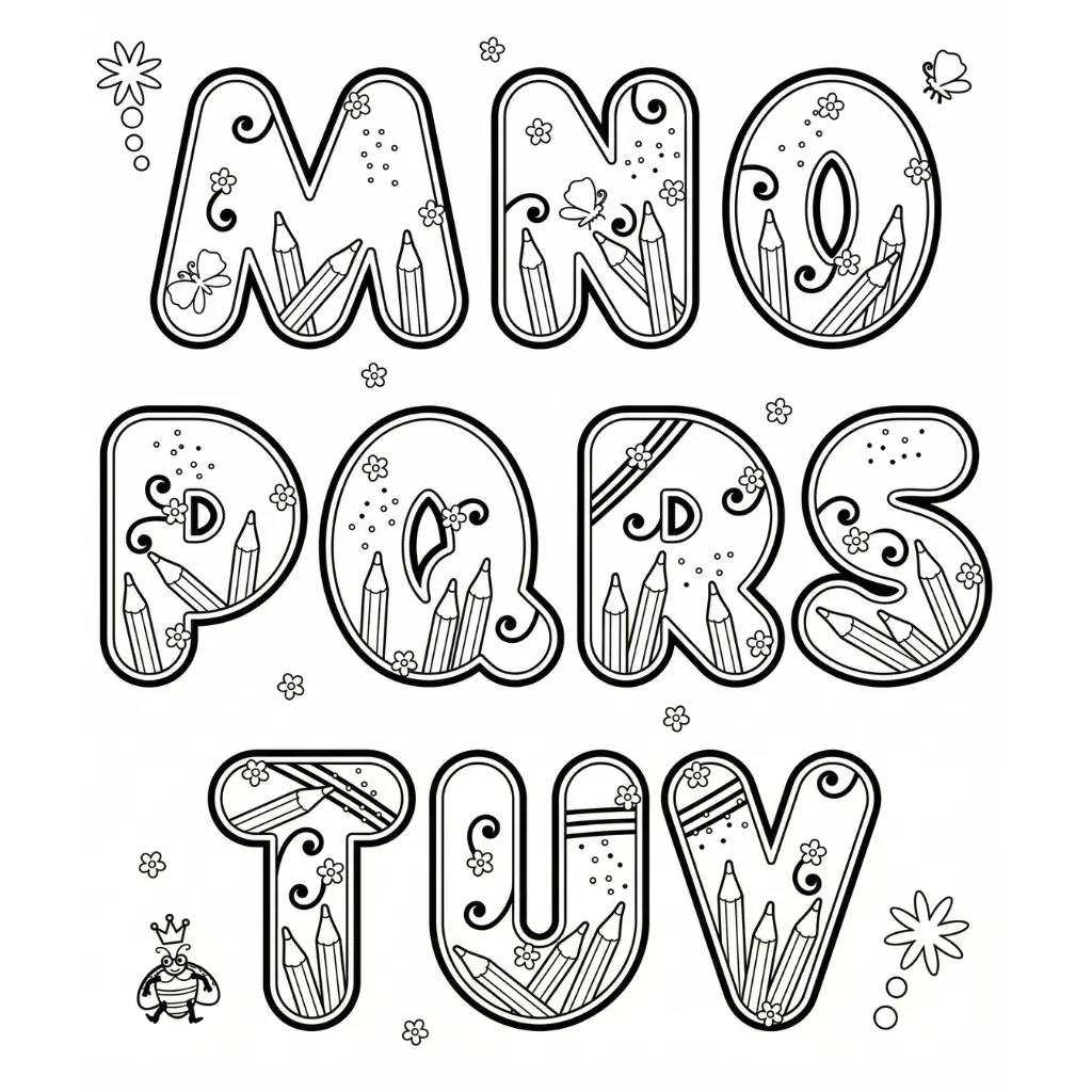 Letras Primavera 19 para colorear para imprimir pdf