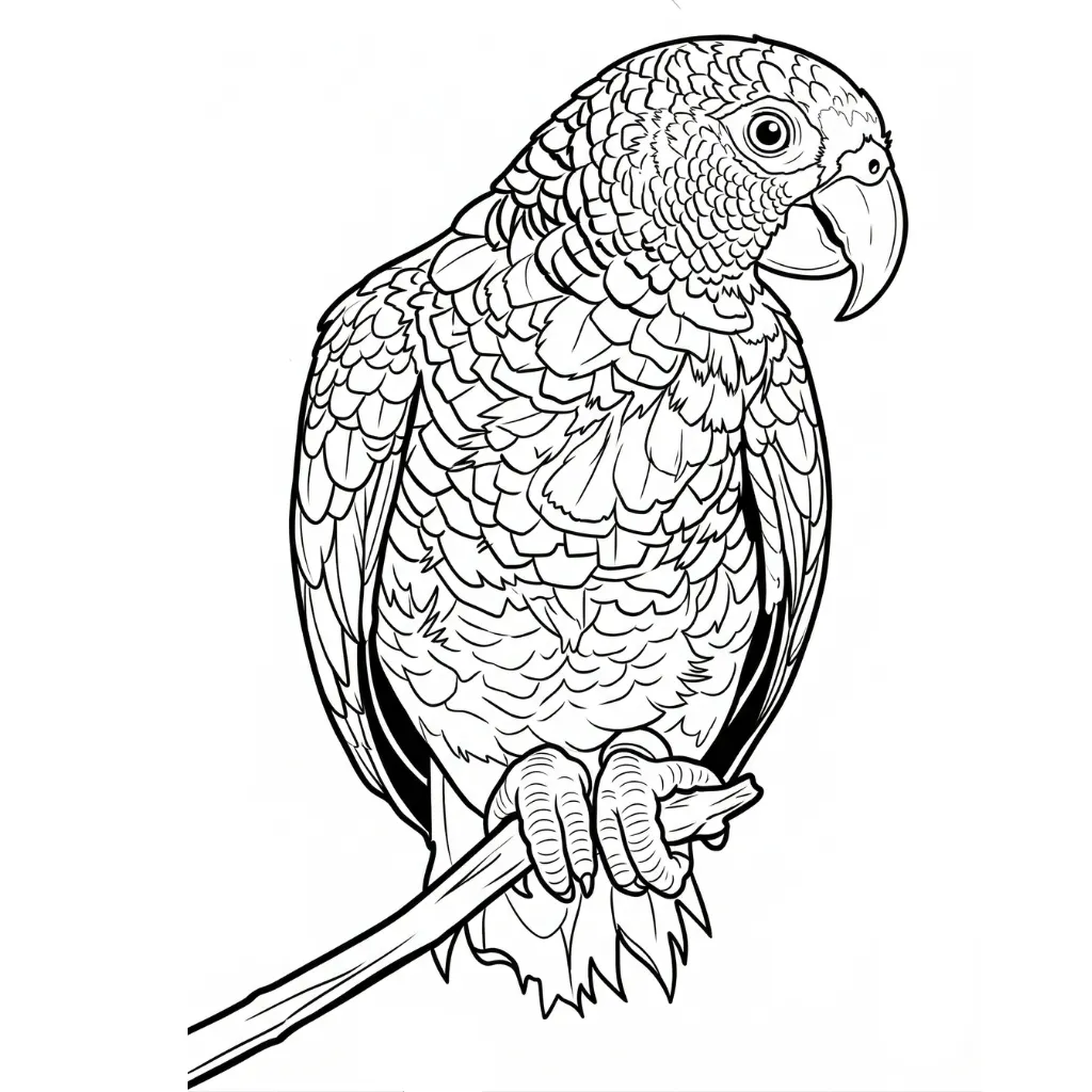 Loro 4 para colorear para niños