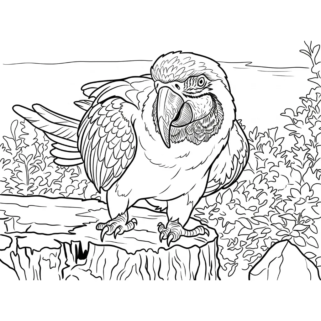 Loro 6 para colorear para niño de 2 años