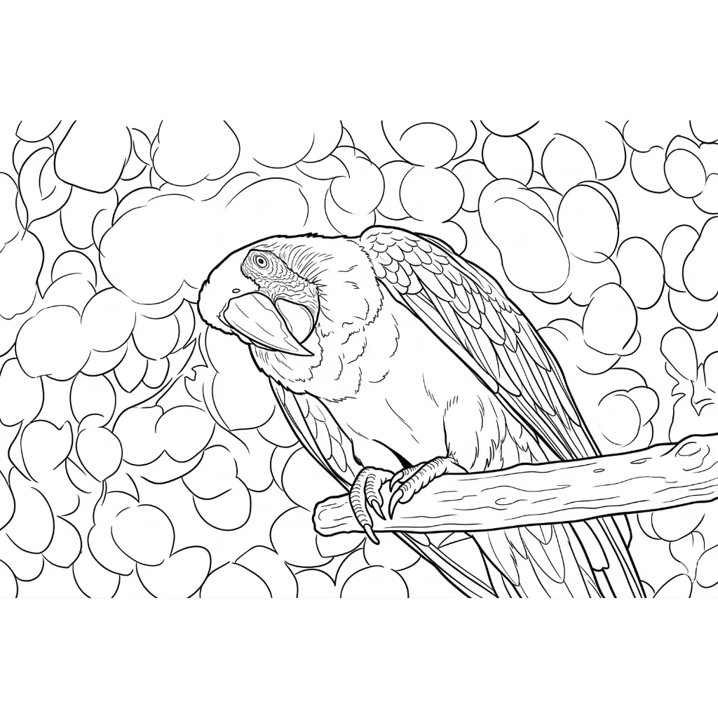 Loro 8 para colorear para descargar