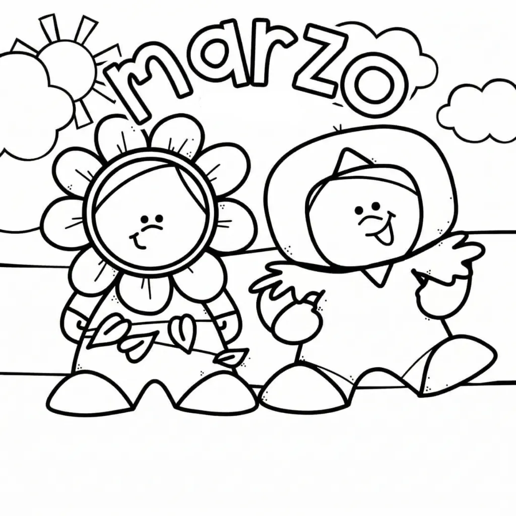 Marzo 12 para colorear para niño para imprimir