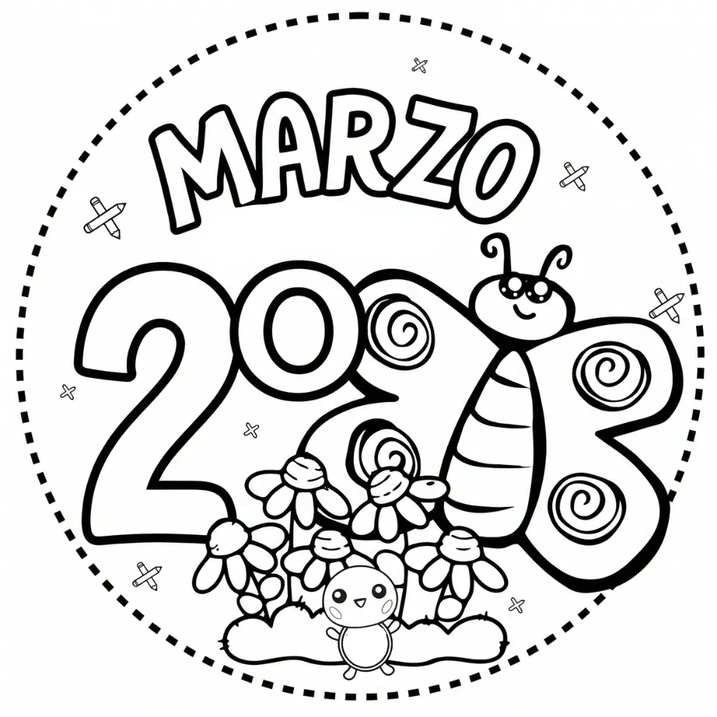 Marzo 3 para colorear para imprimir para niño de 3 años