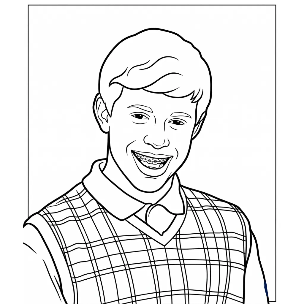 Meme 13 para colorear y dibujo para imprimir