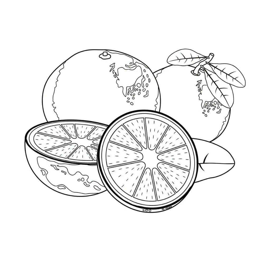 Naranja 11 para colorear para niño para imprimir gratis