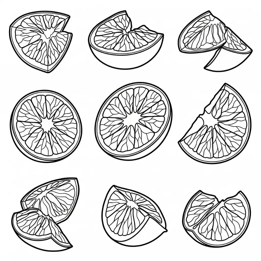 Naranja 15 para colorear en línea para niño