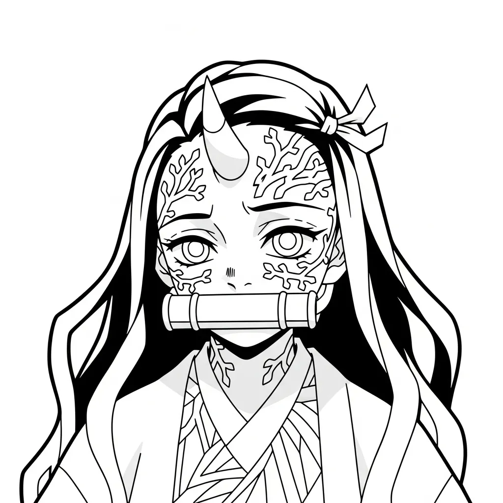 Nezuko 10 para colorear para niño de 10 años