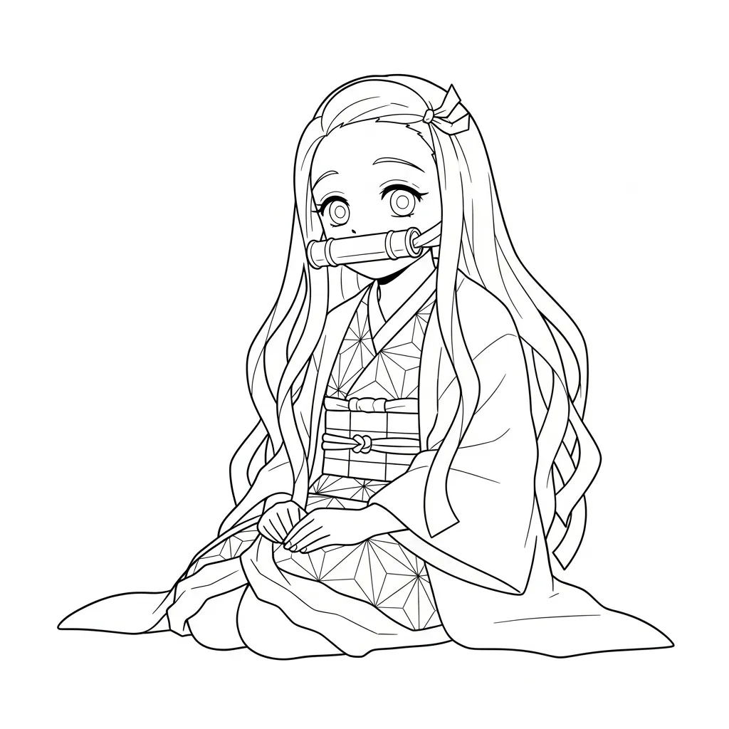 Nezuko 12 para colorear en línea gratis