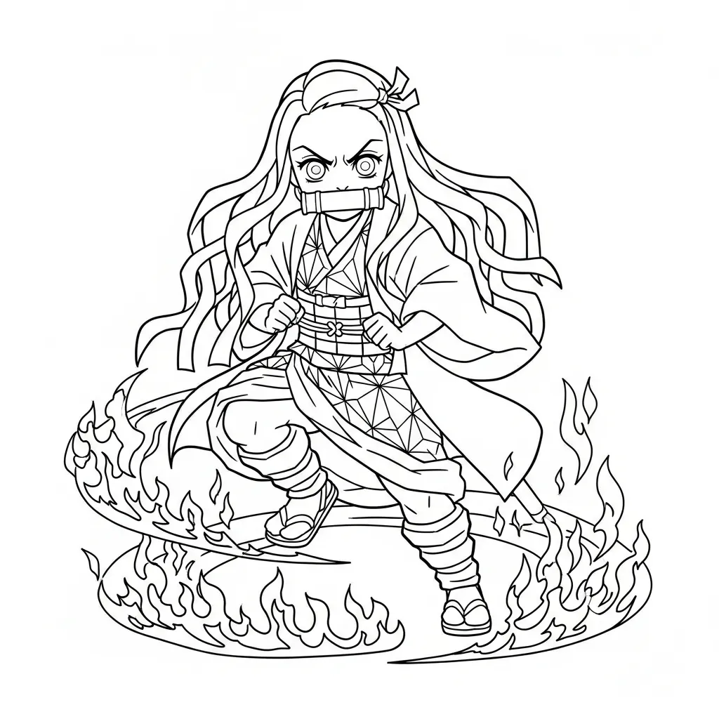 Nezuko 13 para colorear para imprimir gratis