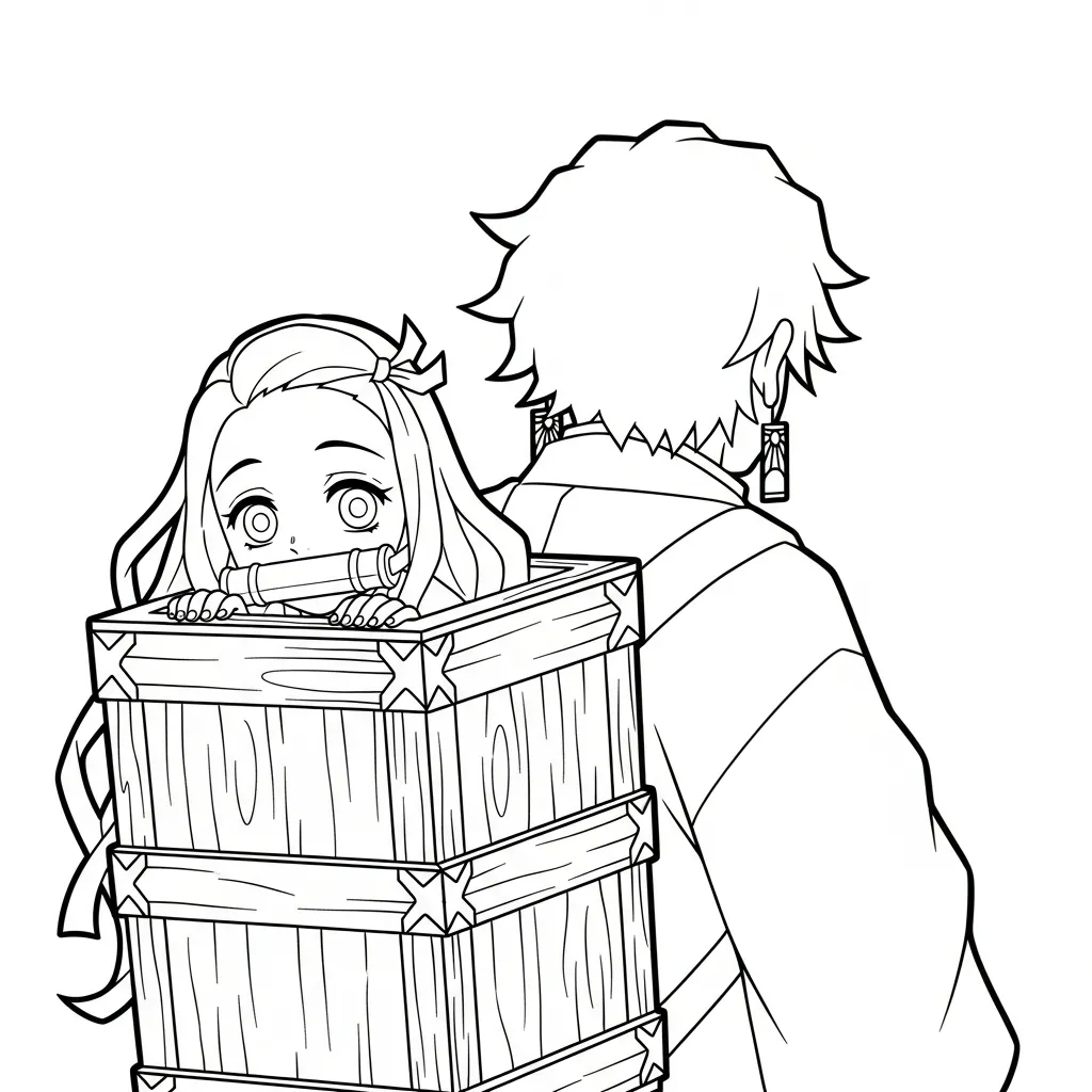 Nezuko 15 para colorear y recortar para imprimir