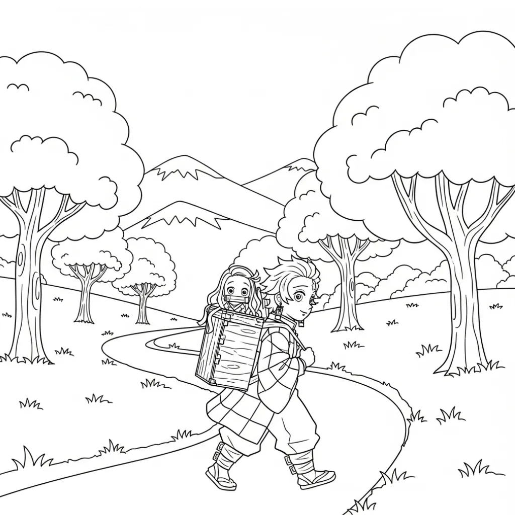 Nezuko 18 para colorear para imprimir para niño de 9 años