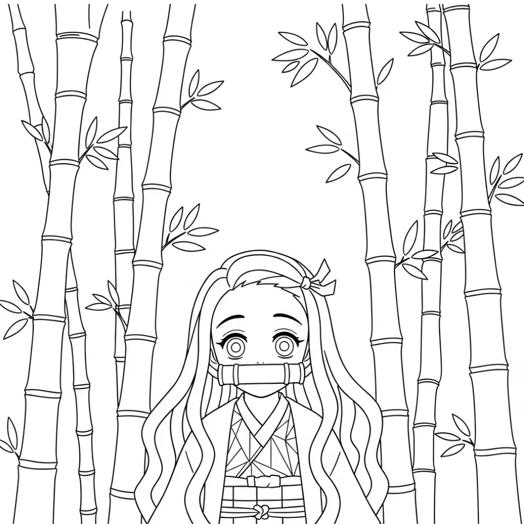 Nezuko 19 para colorear para imprimir para niño de 2 años