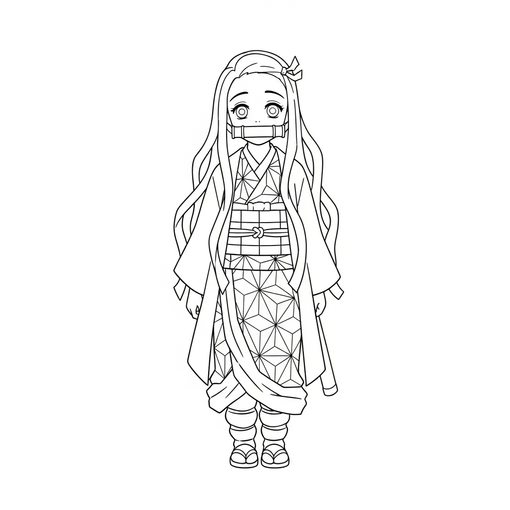 Nezuko 3 para colorear para niños