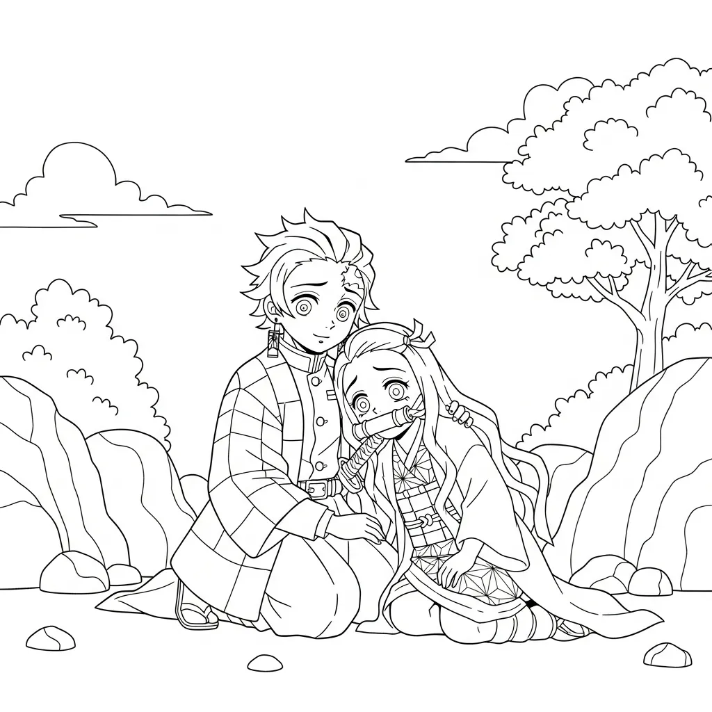 Nezuko 7 para colorear en línea