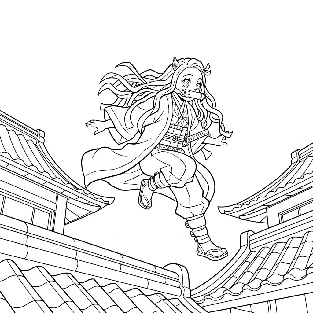 imprimir Nezuko 9 para colorear gratis
