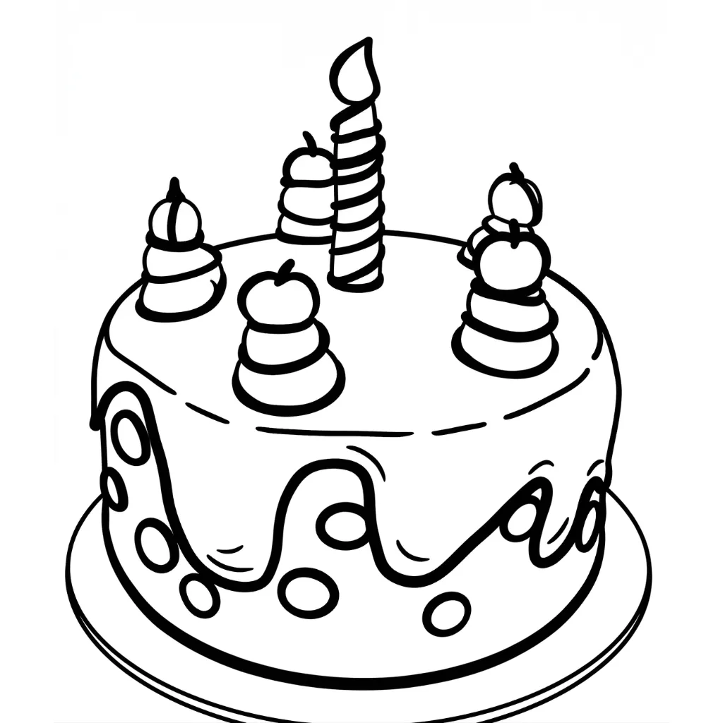 Pastel 5 para colorear y dibujo para imprimir