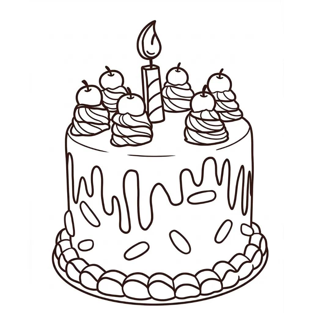 Pastel 8 para colorear para niño de para imprimir