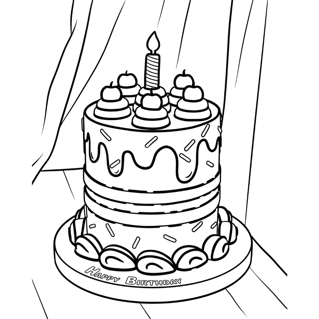 Pastel 9 para colorear para imprimir para niño de 3 años