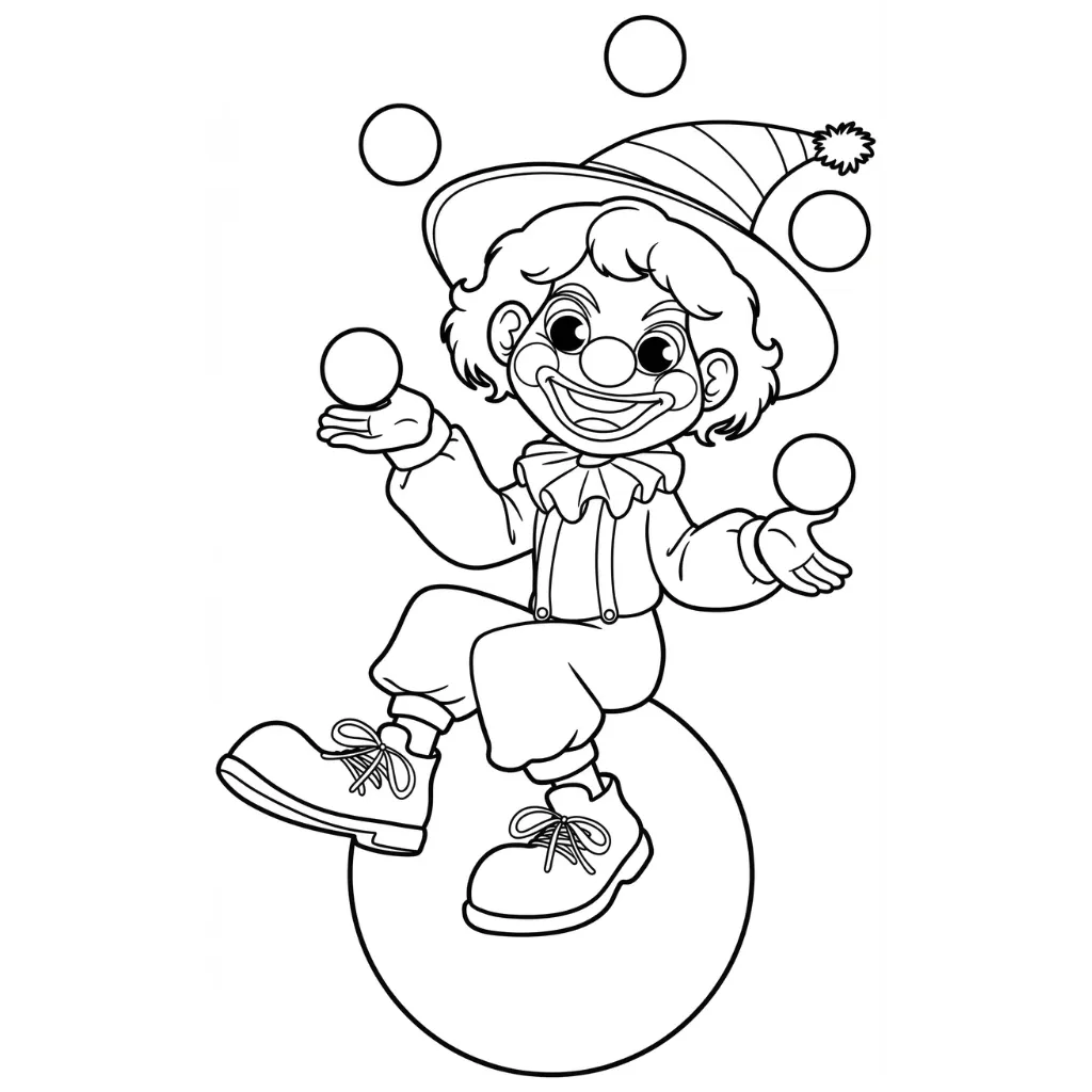 Payaso 12 para colorear para imprimir gratis