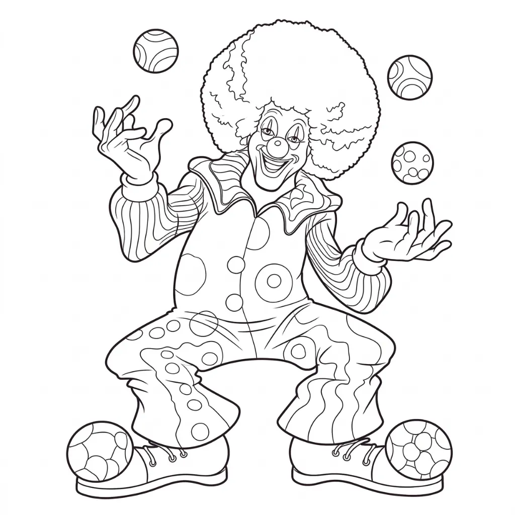 Payaso 17 para colorear para niño de 8 años