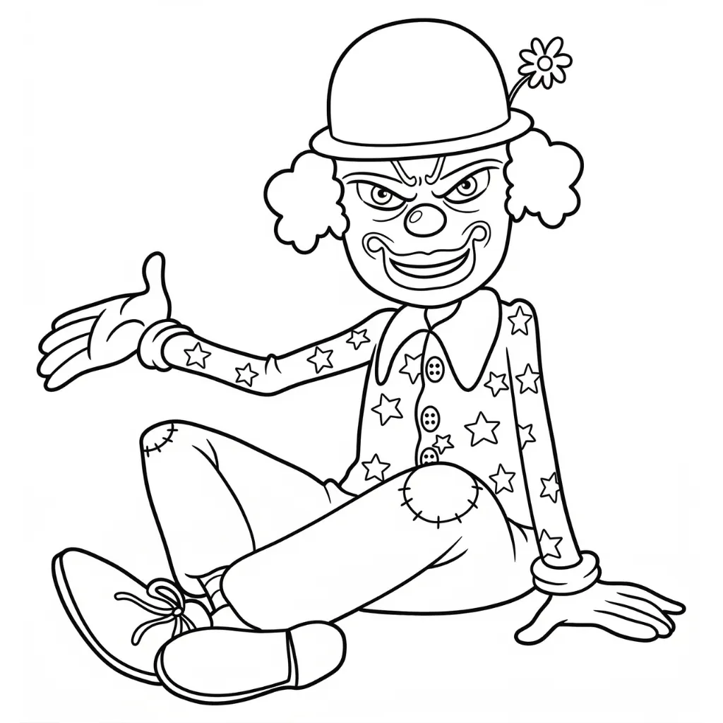 Payaso 3 para colorear para imprimir para niño de 10 años