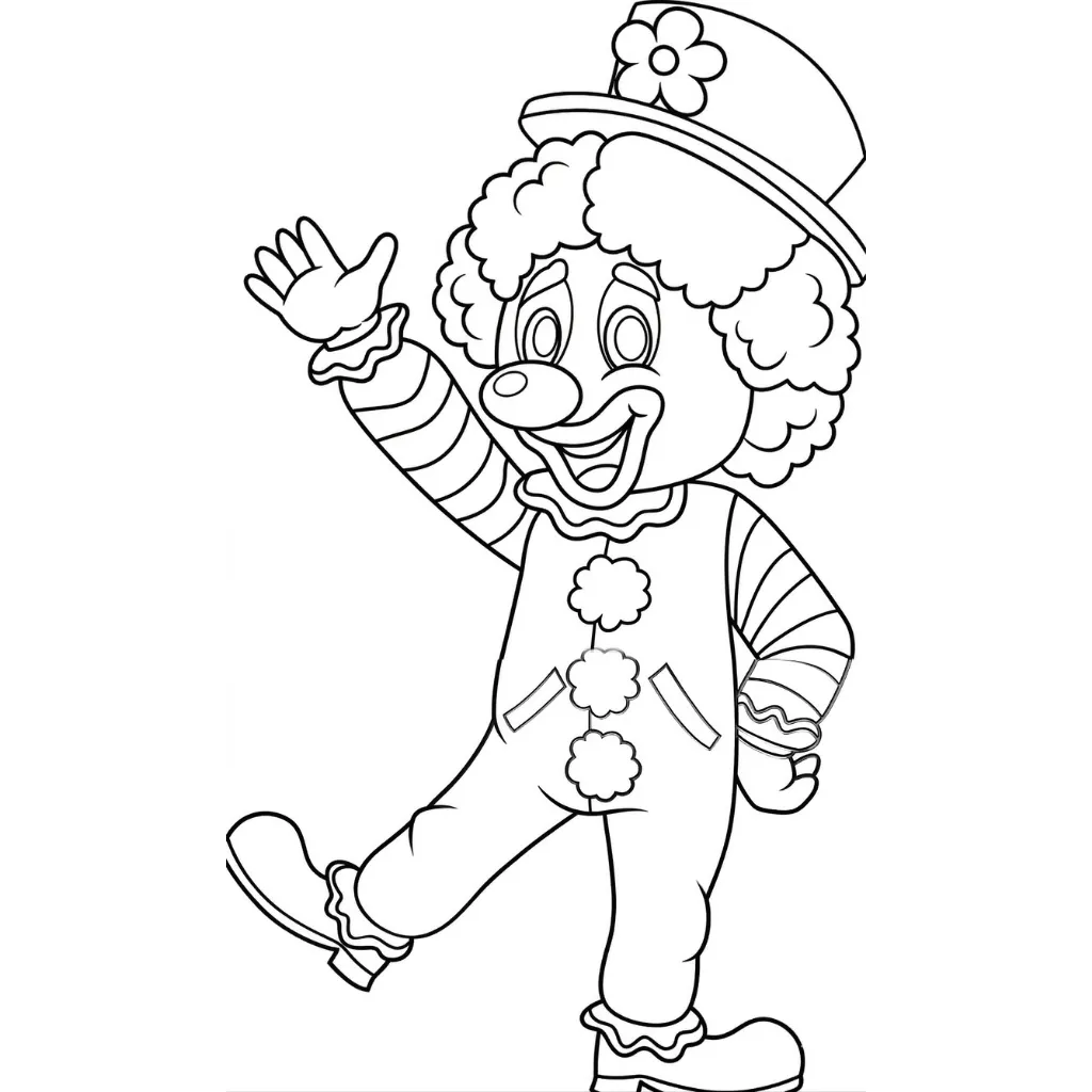 Payaso 4 para colorear para niño de 10 años
