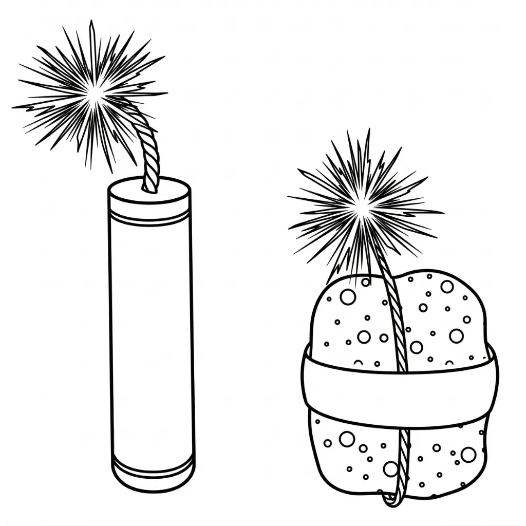 Petardos 1 para colorear para imprimir para niño de 8 años