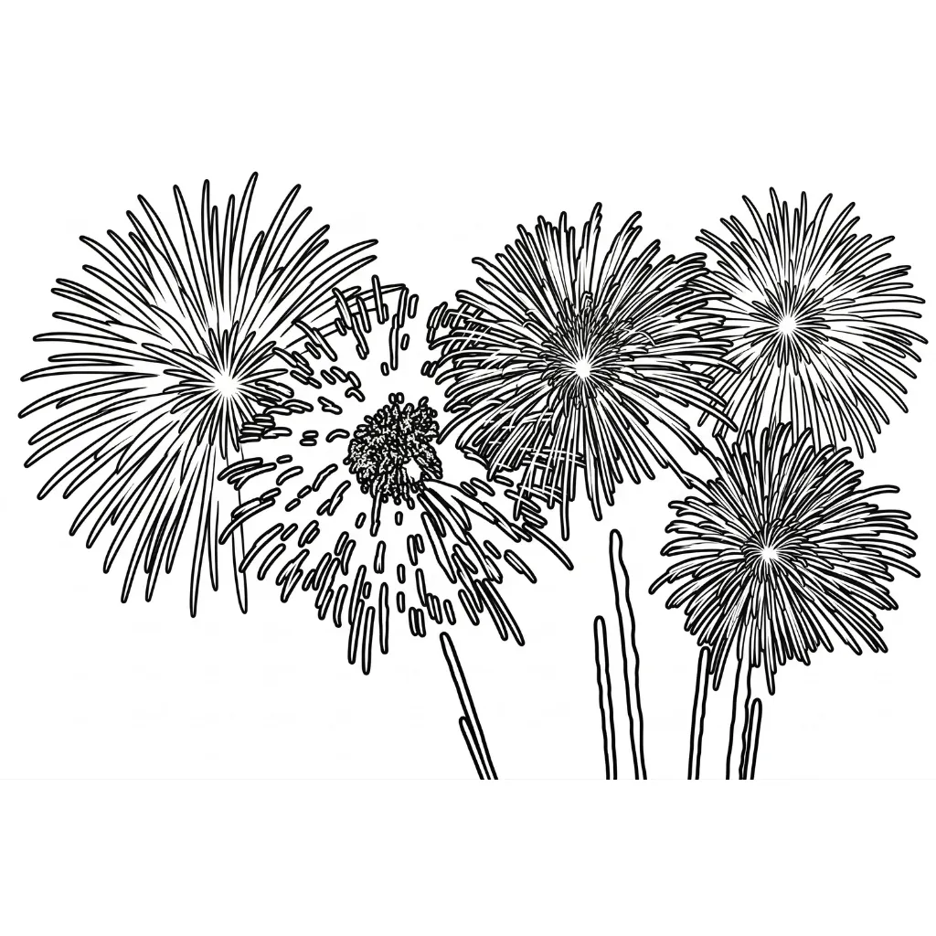 Petardos 13 para colorear para niños para imprimir