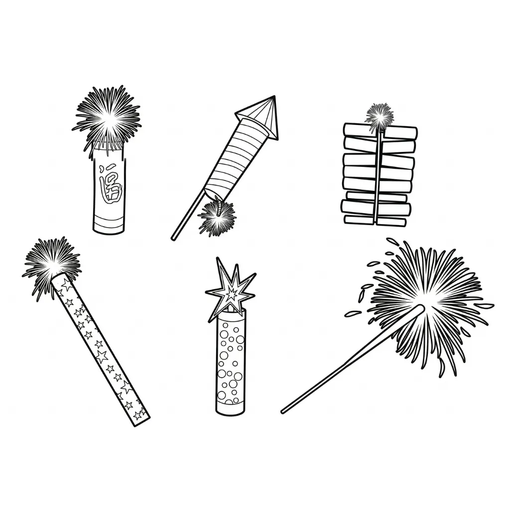 Petardos 15 para colorear para imprimir para niño de 6 años