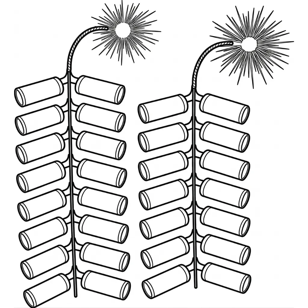 Petardos 18 de niño para colorear para imprimir