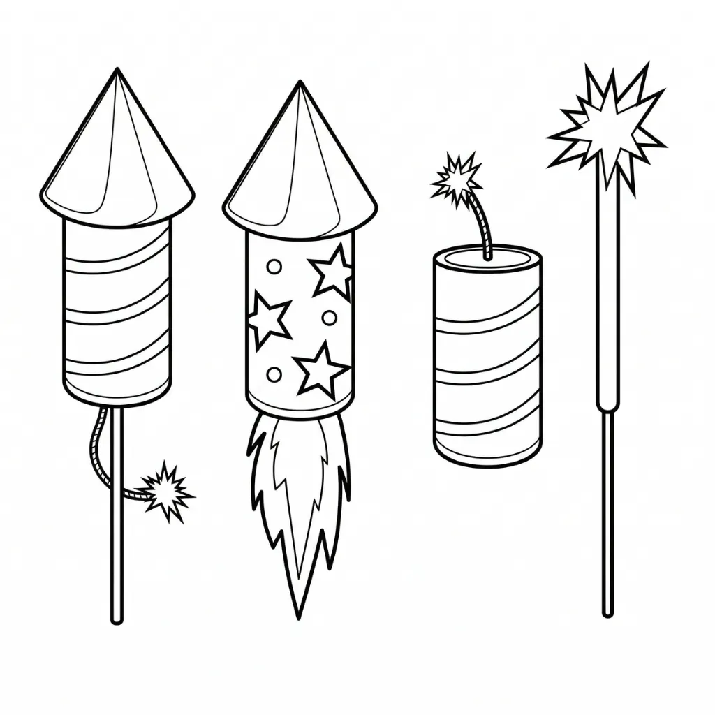 Petardos 20 para colorear para imprimir gratis