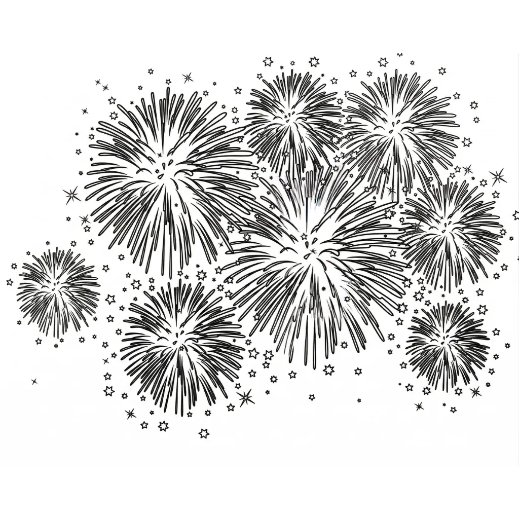 Petardos 4 para colorear para niño gratis
