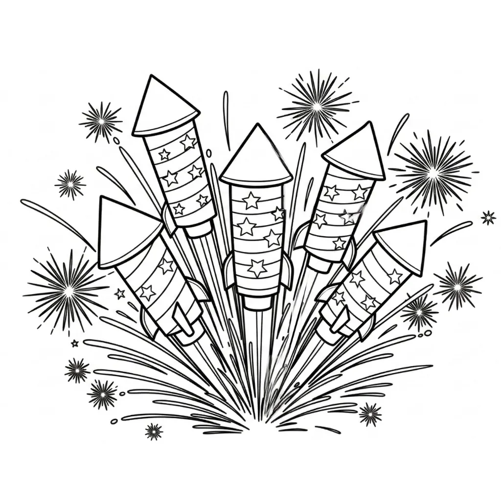 Petardos 5 para colorear para niño de 8 años