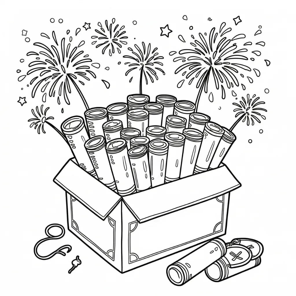 Petardos 9 para colorear para niño para imprimir