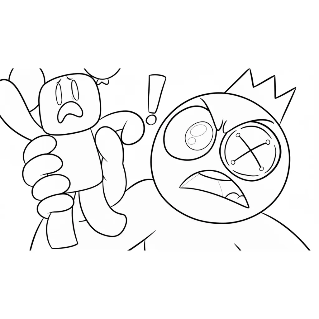 Rainbow Friends 1 para colorear para imprimir para niño de 4 años