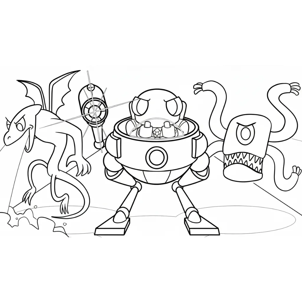 imagen para colorear Rainbow Friends 10 niño